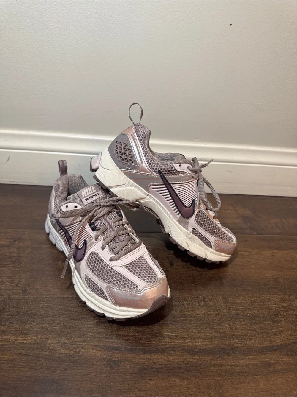 Nike kids Lavender and Gray Athletic Running Shoes
